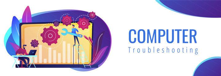 computer troubleshooting concept banner header vector image