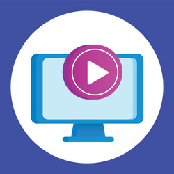 desktop computer display with media player vector image