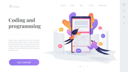 front end development it landing page template vector image