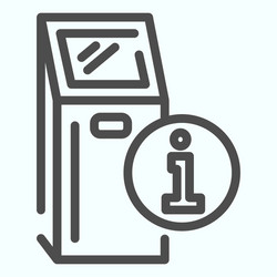 Information point line icon internet box vector