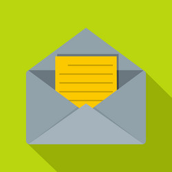 open envelope with lined sheet of paper icon vector image