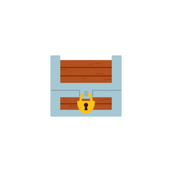 pirate box or chest with treasure flat vector