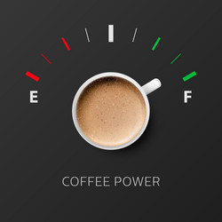 coffee power 3d realistic white mug vector