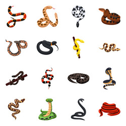 Design snake and creepy logo set vector