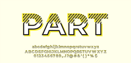 font style yellow with line design template vector