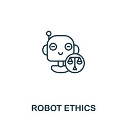 robot ethics icon from artificial intelligence vector image