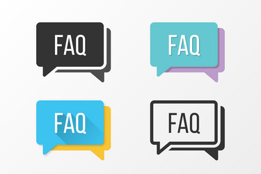 set of faq icons in different styles vector image