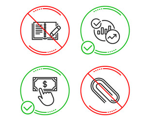 statistics payment click and feedback icons set vector image