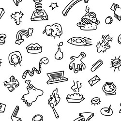 abstract seamless pattern with many items vector image