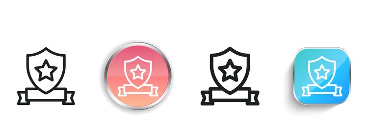 badge icon thin linear regular and button style vector image