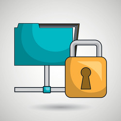files data padlock icon vector image