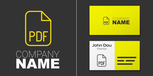 logotype line pdf file document download vector image