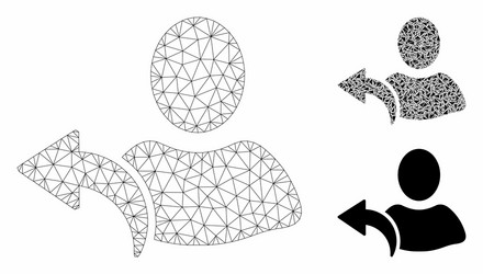 undo mesh 2d model and triangle mosaic icon vector image