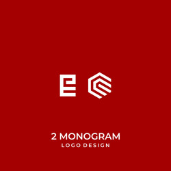 Ce logo monogram with triangle and hexagon modern Vector Image
