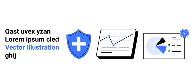data analytics and security shield with finance vector image