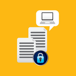 laptop padlock file data secure vector image