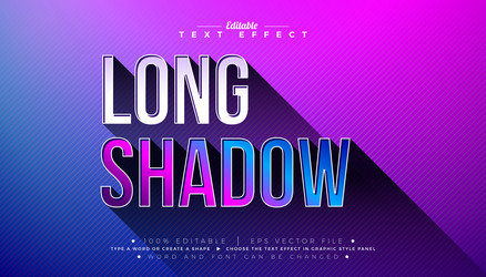 long shadow 3d text effect design editable vector image