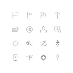 maps and navigation linear thin icons set vector image