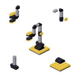 concept with a robot hand in isometric style vector image