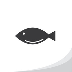 Fish outline icon simple flat style Royalty Free Vector