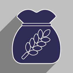 flat with shadow icon and mobile application bag vector image
