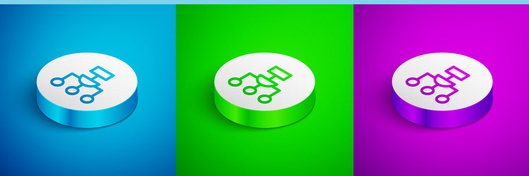 isometric line algorithm icon isolated on blue vector image