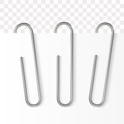 realistic paper clip metallic fastener vector