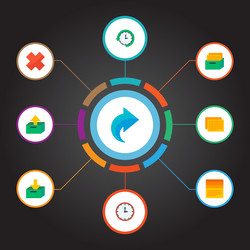 set of project icons flat style symbols with log vector image