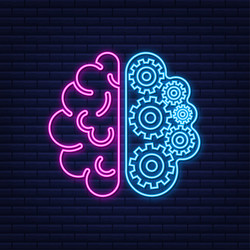 brain digital in hand neural network iq vector image