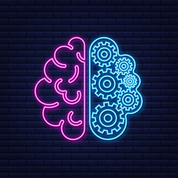 brain digital in hand neural network iq vector