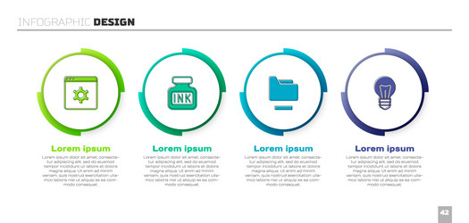 set browser setting inkwell document folder vector image