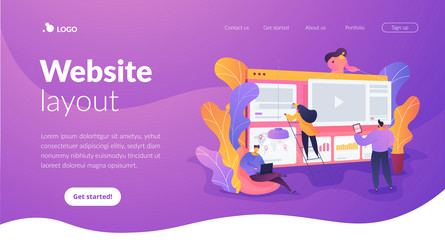 web development landing page template vector