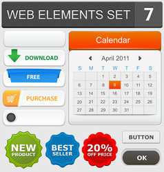 web elements set 7 vector image