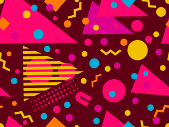 geometric seamless pattern with memphis elements vector image