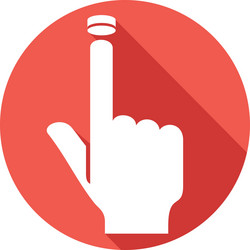 Hand Pressing Button Icon - Push Button vector image