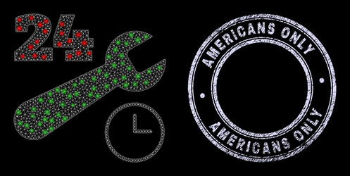 rubber americans only seal and glowing net 24-7 vector image