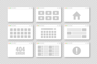 web browser window pages layout with toolbar vector image