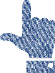 hand pointer up fabric textured icon vector image