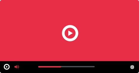 video player on a red background for web design vector image
