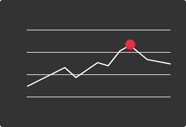 a graph with red circle on the gray background vector image