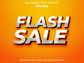 flash sale text effect font editable typography vector image