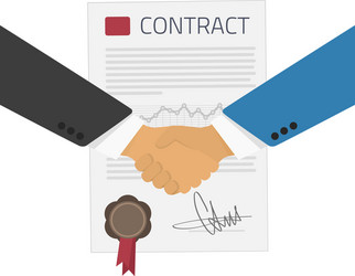 Handshake on a background of the contract vector