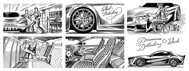 leather car seat auto detailing dry cleaning Vector Image