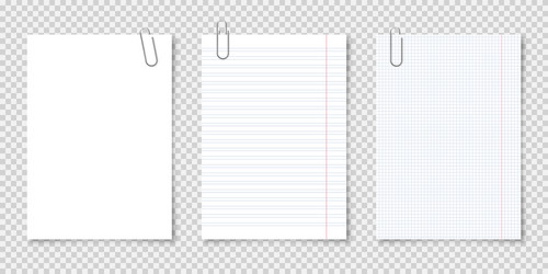 realistic blank paper sheets in a4 format vector image