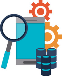 servers and database technology symbols vector image