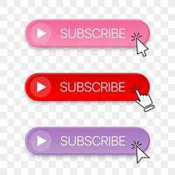 subscribe button icon collection with different vector