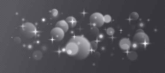 white bokeh with stars and sparkles shiny overlay vector image