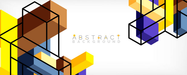 abstract background 3d cubes cubic elements vector image