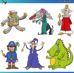 funny cartoon fantasy and fairy tale characters Vector Image