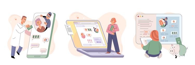 Hacker activity big set hacking computer Vector Image